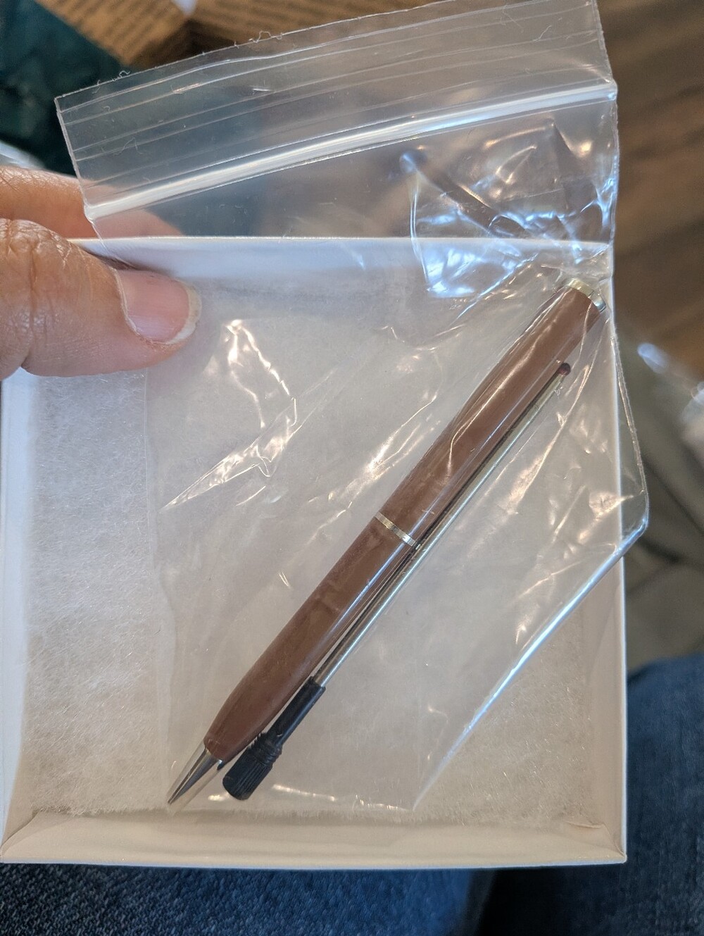 Coach Brown Pen Accessory with Silver-Tone Trim